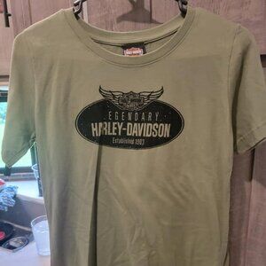 Harley-Davidson Women army green sparkle shirt